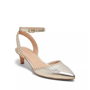 Jack Rogers Tinsley gold pointy toe sling back heels women’s size 8